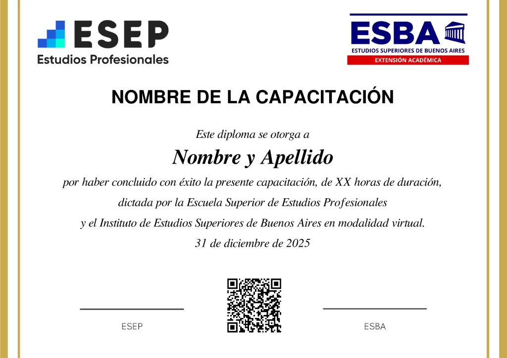 Certificado de Muestra | ESEP - ESBA
