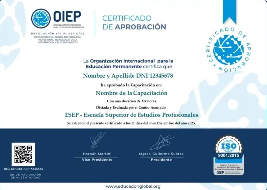 Certificado Internacional OIEP